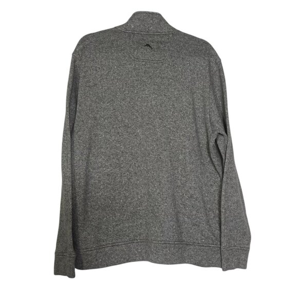 Tommy Bahama Quarter Zip Sweater Pullover Chevron Grey White Sz XL Golf Outdoor - Picture 2 of 13